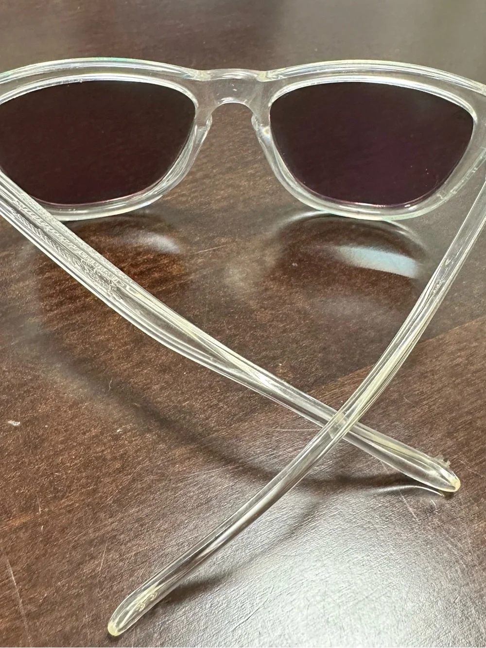 Youth clear polarized knockaround Sunglasses with Green-Blue Mirrored Lenses